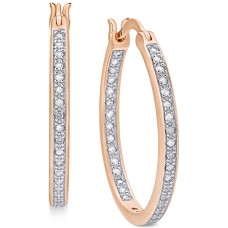 Victoria Townsend Diamond Hoop Earrings (1/2 ct. t.w.) in 18K Gold over Sterling Silver18K Rose