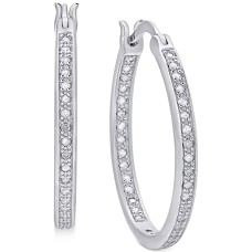 Victoria Townsend Diamond Hoop Earrings (1/2 ct. t.w.) in 18K Gold over Sterling Silver18K Rose