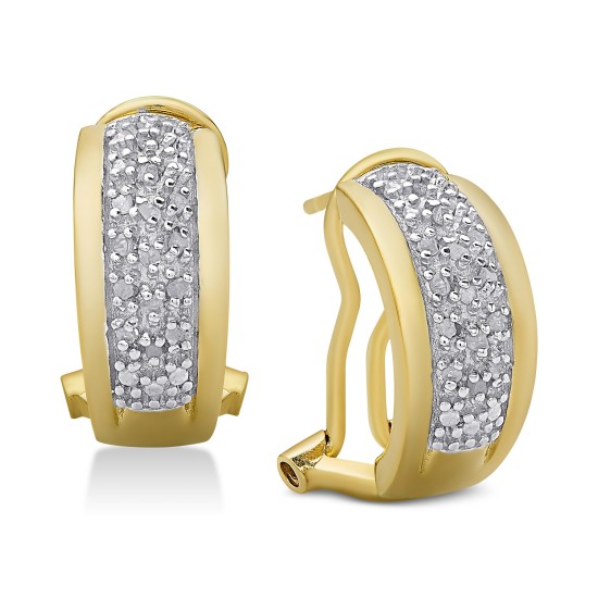  Diamond J-Hoop Earrings (1/4 ct. t.w.), Gold