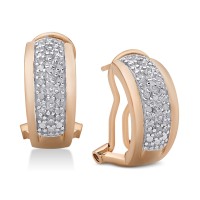 Victoria Townsend Diamond J-Hoop Earrings (1/4 ct. t.w.), Rose Gold