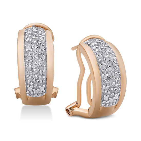  Diamond J-Hoop Earrings (1/4 ct. t.w.), Rose Gold
