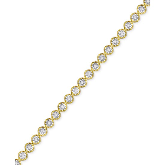  Diamond Miracle Line Tennis Bracelet (1/4 ct. t.w.) in 18k Gold-Plated Sterling Silver or Sterling Silver, Gold