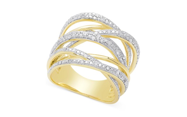  Diamond Orbital Ring 14 Ct. (Gold/Silver, 7)