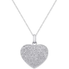 Victoria Townsend Diamond Pavé Heart Locket Pendant Necklace (2 ct. t.w.) in Sterling Silver