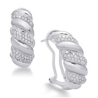 Victoria Townsend Diamond San Marco Hoop Earrings (Silver)