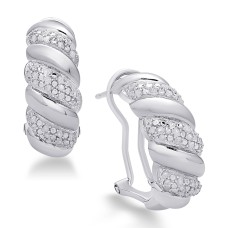 Victoria Townsend Diamond San Marco Hoop Earrings (Silver)
