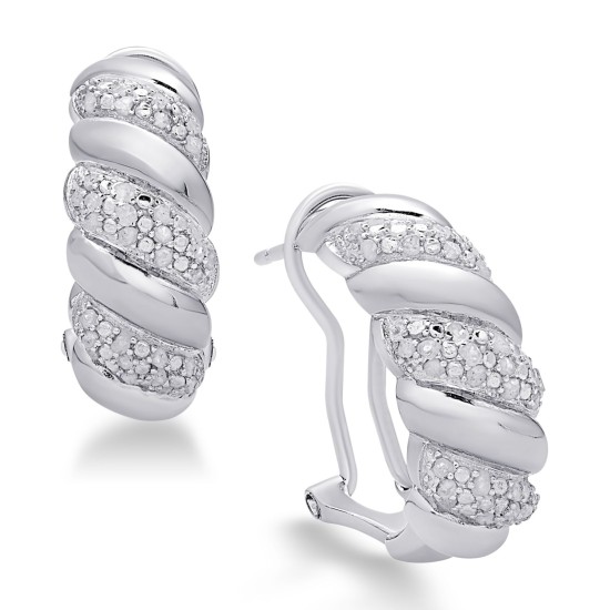  Diamond San Marco Hoop Earrings (Silver)