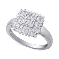 Victoria Townsend Diamond Square Ring (1/2 ct. t.w.) in Sterling Silver