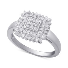 Victoria Townsend Diamond Square Ring (1/2 ct. t.w.) in Sterling Silver