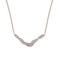 Victoria Townsend Diamond Swirl Collar Necklace (1/4 ct. t.w.), Rose Gold