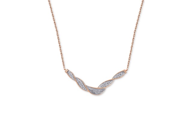  Diamond Swirl Collar Necklace (1/4 ct. t.w.), Rose Gold