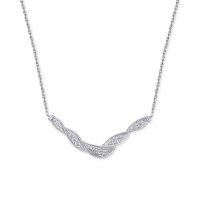 Victoria Townsend Diamond Swirl Collar Necklace (1/4 ct. t.w.), Silver