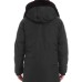  Men’s Long Parka with Faux Fur Lined Hood (Black, XL)