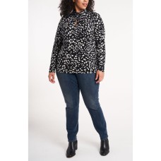 Vince Camuto Women’s Plus Size Animal Whisper Print Knit Top Blouse
