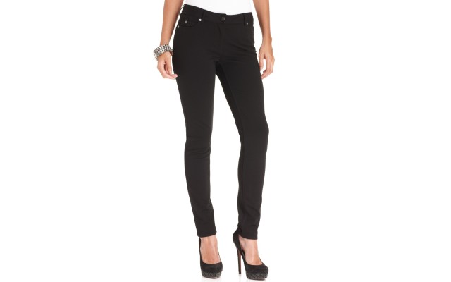  Womens Ponte Skinny Dress Pants (Black, 27)