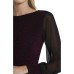  Women’s Sparkle Knit Chiffon Sleeve Top (Pink, X-Small)