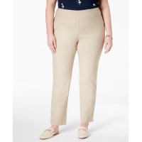 W Charter Club Plus Size Cambridge Tummy-Control Pull-On Pants -28W Petite -Light Beige