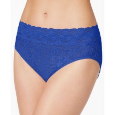 Wacoal Halo Sheer Lace High-Cut Brief 870305 (Deep Sea Blue, Small)