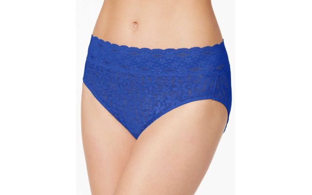 Halo Sheer Lace High-Cut Brief 870305 (Deep Sea Blue, Small)