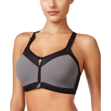 Wacoal High-Impact Zipper-Front Sports Bra (Gray   30D)