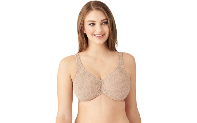  Women’s Halo Lace Full Coverage Underwire Bra, Toast, 38 C