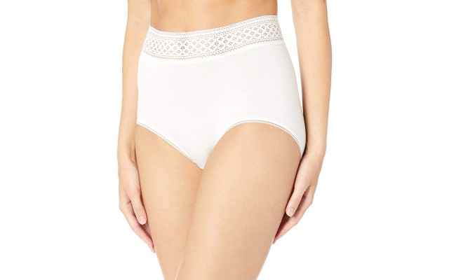 Women’s Subtle Beauty Brief Panty, White, Medium