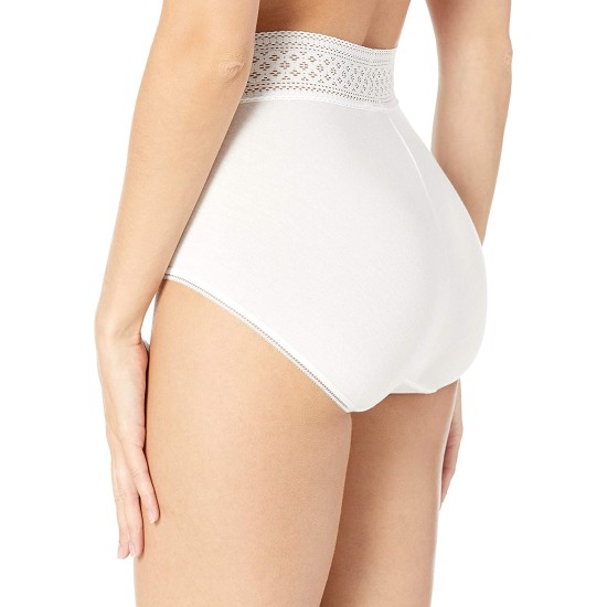  Women’s Subtle Beauty Brief Panty, White, Small