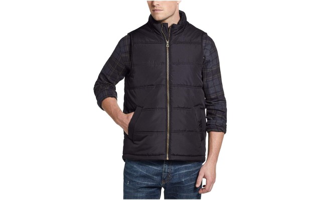  Mens Jackets Deep Puffer Vests, Black, Small