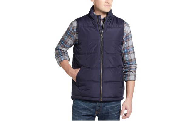  Mens Jackets Deep Puffer Vests, Blue, Large