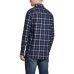  Vintage Men’s Brushed Flannel Shirt (Navy, XL)