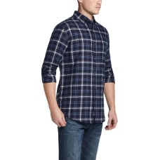 Weatherproof Vintage Men’s Brushed Flannel Shirt (Navy, XL)