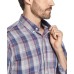  Men’s Button-Down Plaid Shirt (Gray,L)