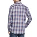  Men’s Button-Down Plaid Shirt (Gray,L)