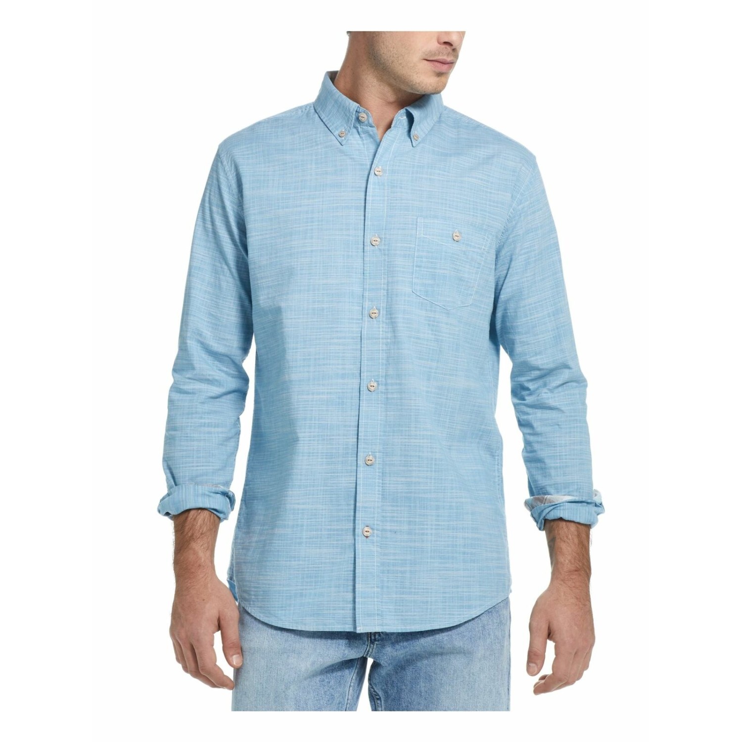 Crosshatch Woven Shirt, Blue, XX-Large