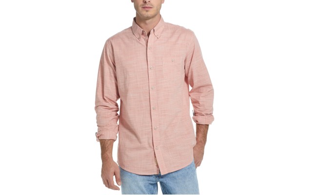  Vintage Men’s Crosshatch Woven Shirt, Orange, XX-Large