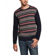 Weatherproof Vintage Men’s Fair Isle Sweater (Navy, XXL)