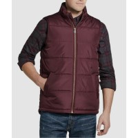 Weatherproof Vintage Men’s Zip-Front Vest, Red, Small