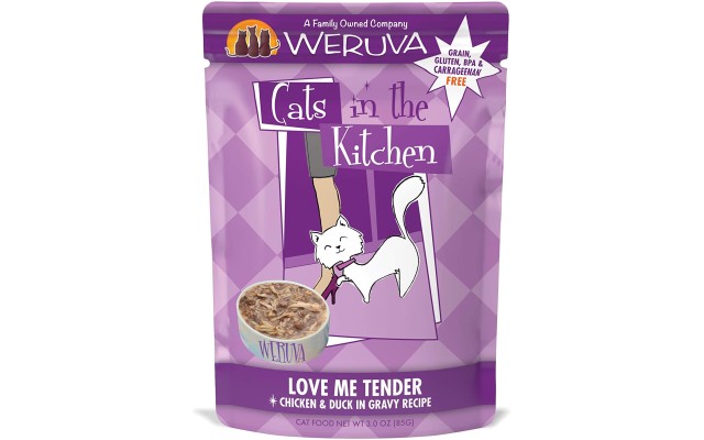  Cats in the Kitchen Grain-Free Natural Wet Cat Food Pouches, Love Me Tender, Pack of 8