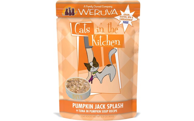  Cats in the Kitchen Grain-Free Natural Wet Cat Food Pouches, Pumpkin Jack Splash, Pack of 8