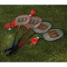  Outdoor Badminton Kit Infrared Shuttlecocks 4 Hypersteel Racquets 4 Shuttlecocks 20 ft Ağ  Carrying Bag – Red