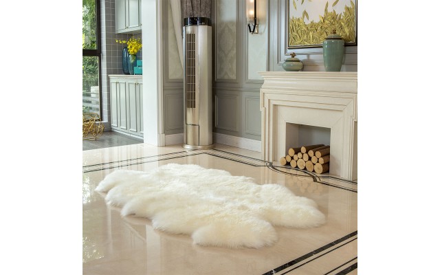  Natural Extra Soft Touch Sheepskin Plush Area Rug Bright 70.9″ x 43.3″