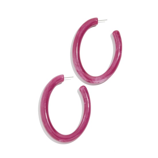 Women’s  Pernille Resin Oval Hoop Earrings – Purple