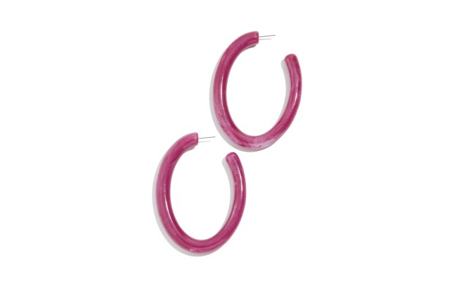 Women’s  Pernille Resin Oval Hoop Earrings – Purple