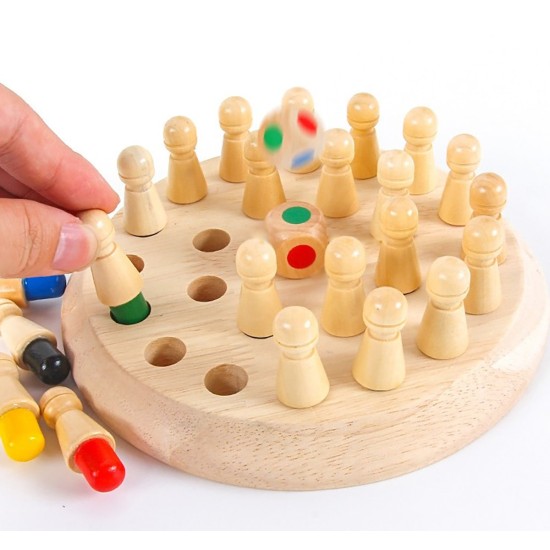 Wooden Memory Chess for Cognitive Development of Toddlers, Montessori Education Sensory Learning with Board Games for Preschool Children, Kindergarten Teaching Aids