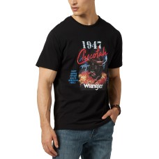 Wrangler Men’s Checotah Logo Graphic T-Shirt (Black,M)