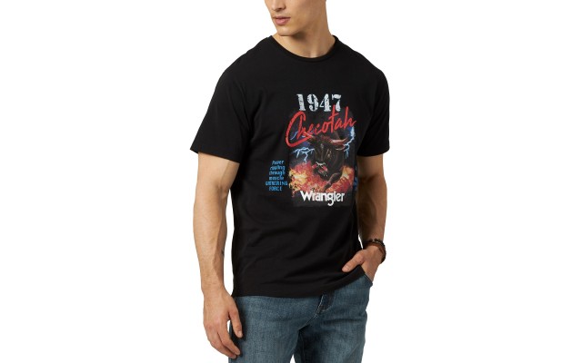  Men’s Checotah Logo Graphic T-Shirt (Black,M)