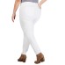 Ysj Plus Size Colored Raw-Hem Skinny Jeans 18W – Natural