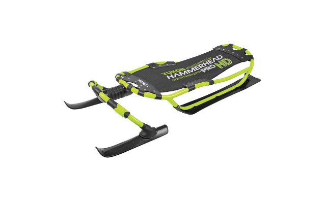 Yukon  Pro HD Steerable Snow Sled with Aluminum Frame (Green, 51″ x 22.5″)