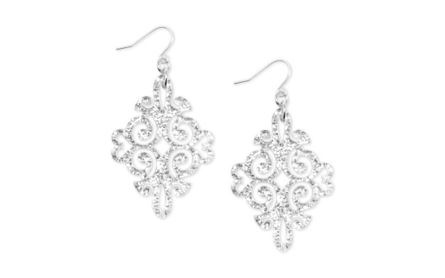  Filigree Drop Earrings (Silver)