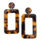  Gold-Tone Acetate Cutout Drop Earrings, Brown